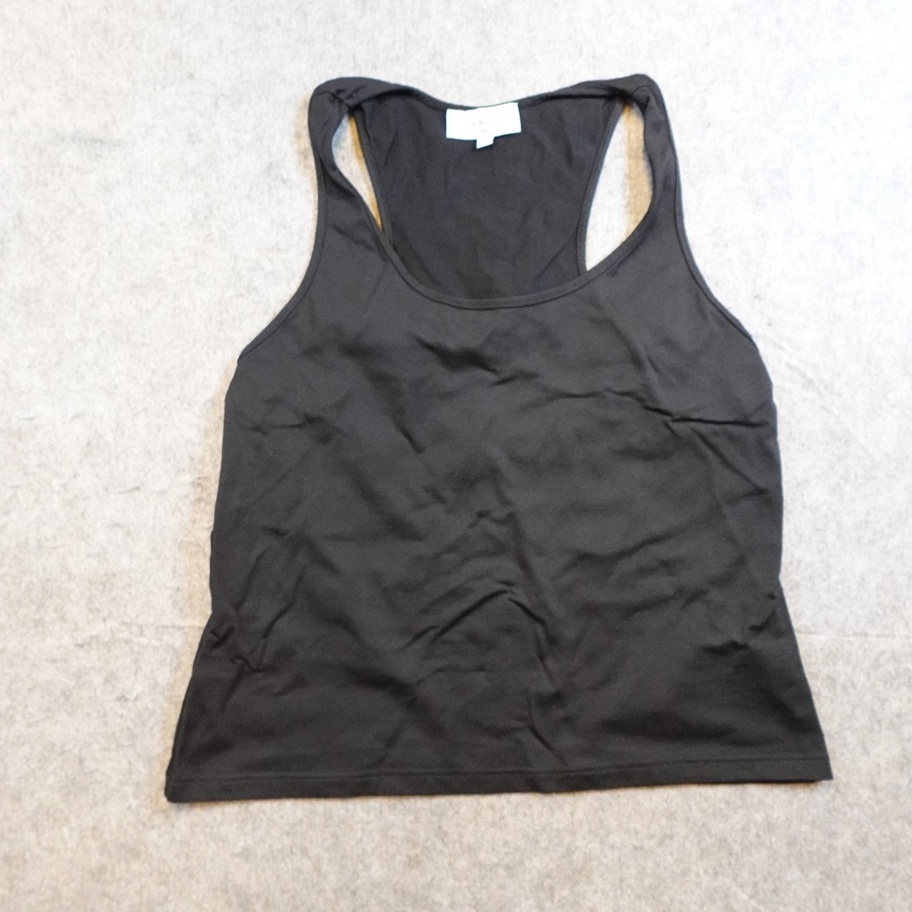 Anne Fontaine Top Women Extra Large Black Willa Racerback Tank Scoop Stretch